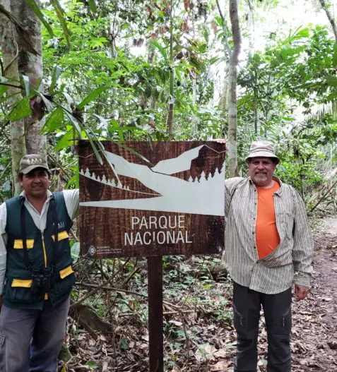 Amazon jungle Parque Nacional entrance sign