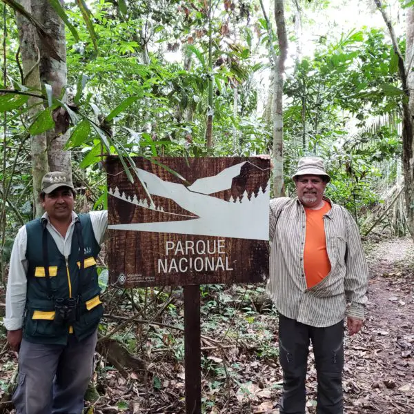 Amazon jungle Parque Nacional entrance sign