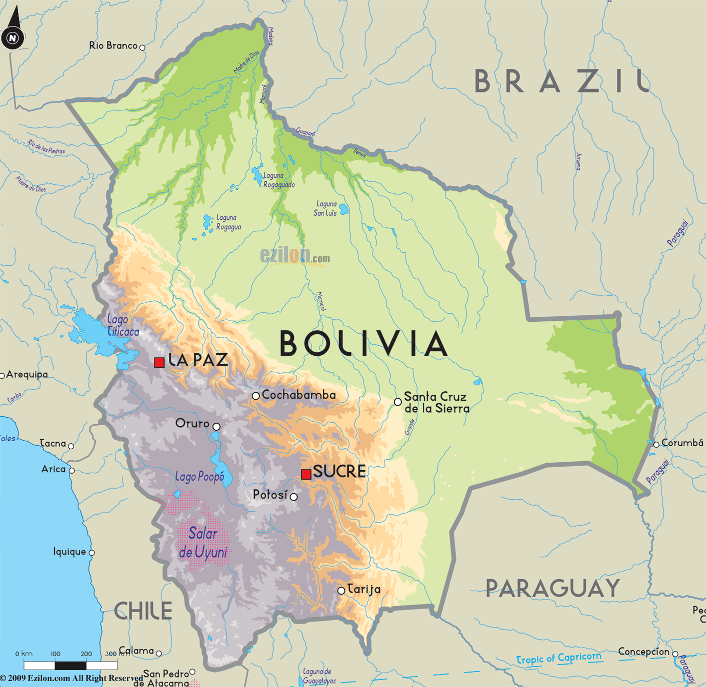 Bolivia 1 map of Bolivia