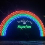 Winter Festival of Lights at Niagara Falls in the winter