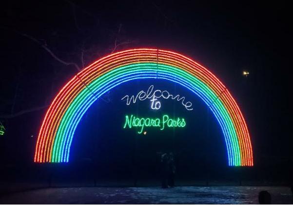 Winter Festival of Lights at Niagara Falls in the winter