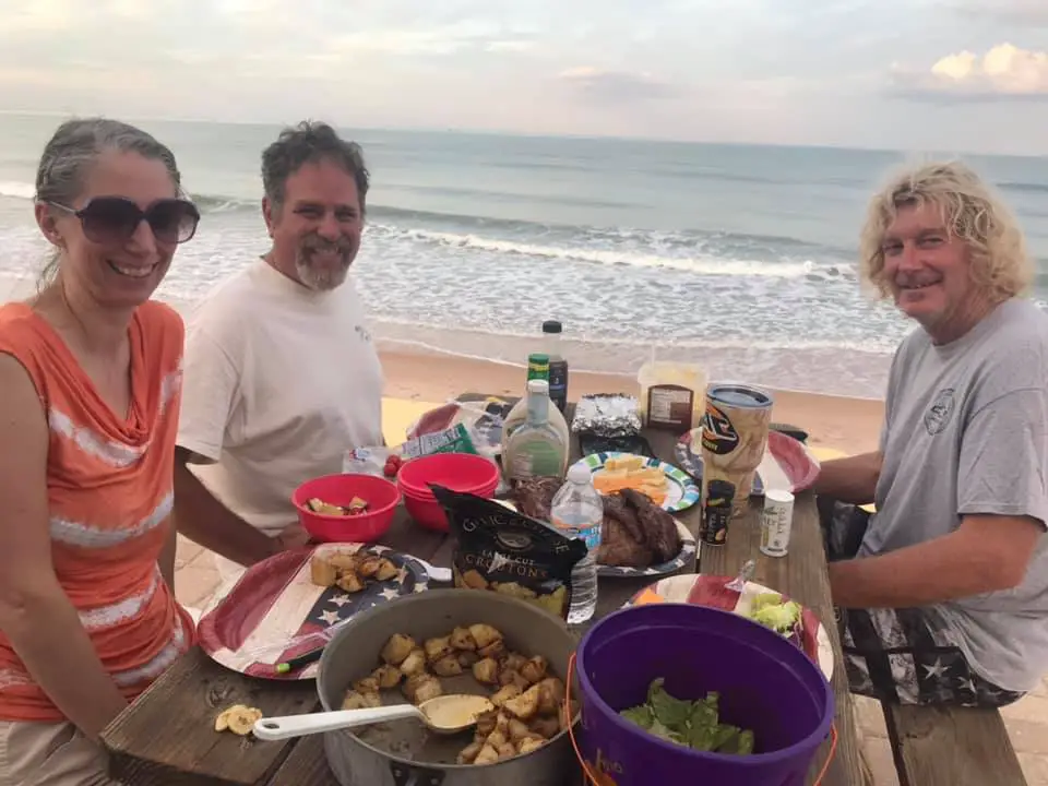 picnic right at the oceanfront on the beach at Flagler Beach