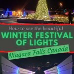lots of Christmas lights and Christmas trees at the Niagara Falls Winter Festival of Lights