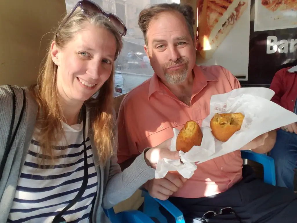 Enjoying Arancini in Palermo Sicily