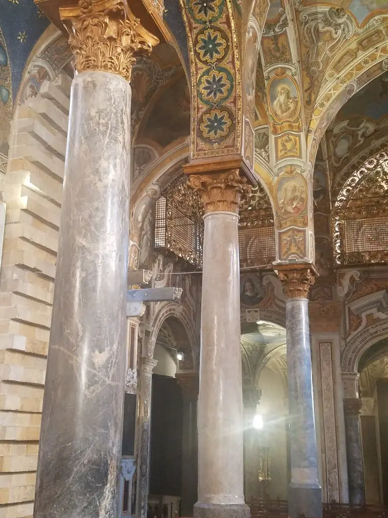 La Martorana Pillars - inside a church on a one day tour in Palermo