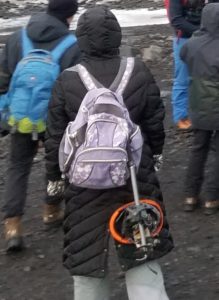 purple backpack