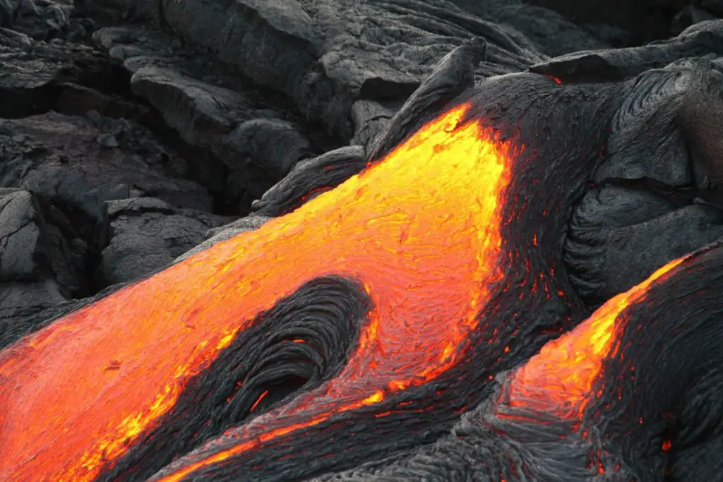 lava flowing from volcano