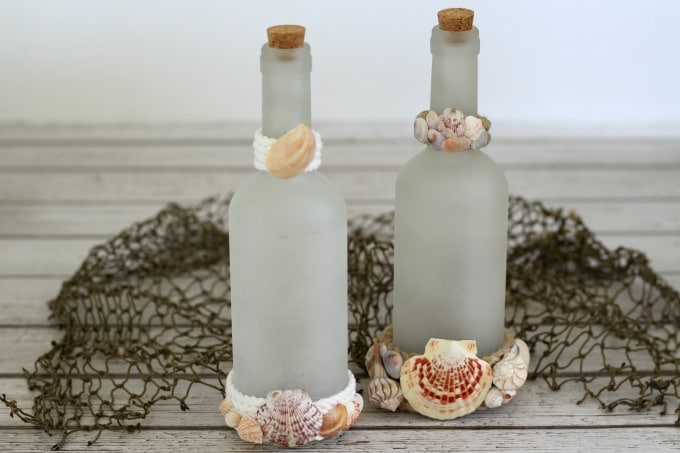 Coastal Bottles decorative seashell craft