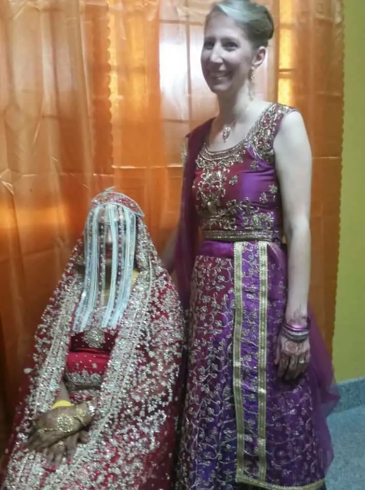 Waiting for the wedding to begin - bride and bridesmaid