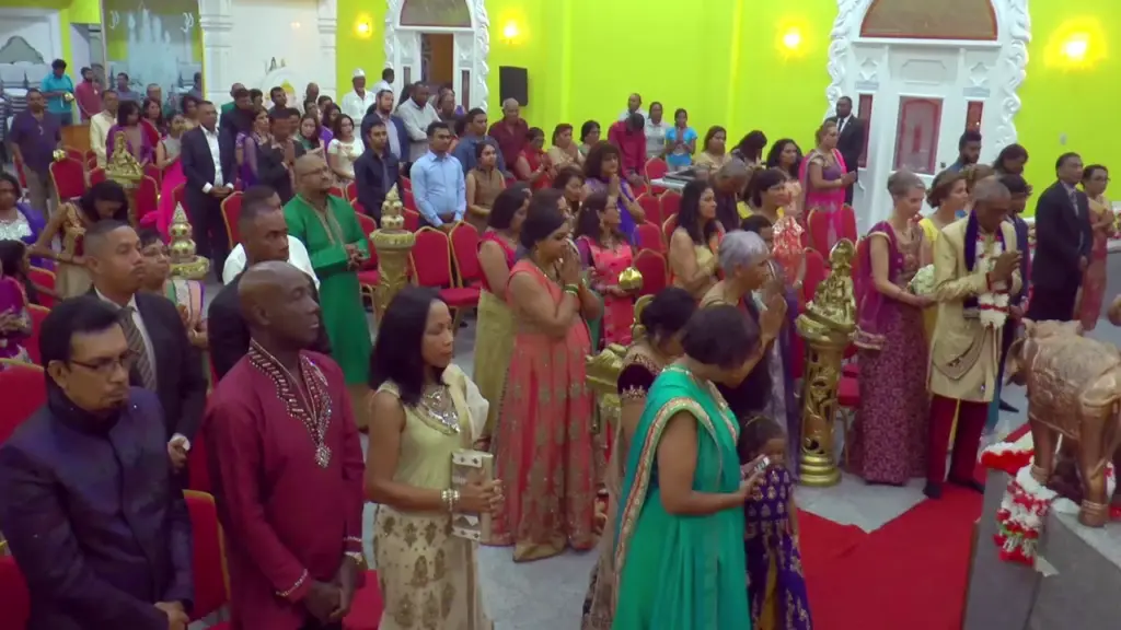 audience at hindu wedding in Trinidad