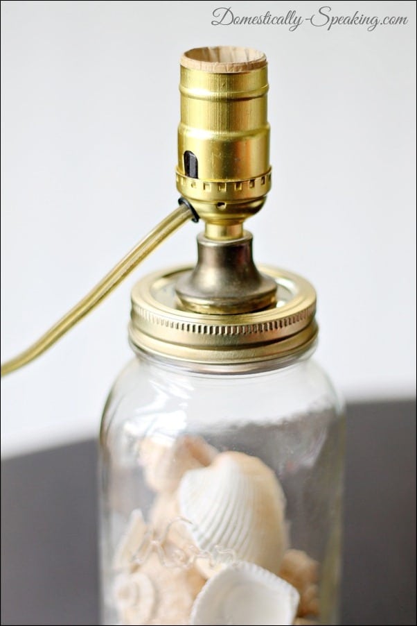 mason jar seashell craft lamp