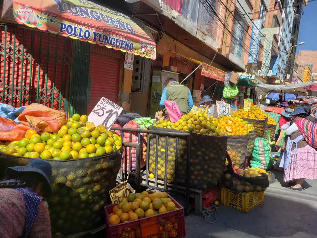 big bushels of fruit for sale