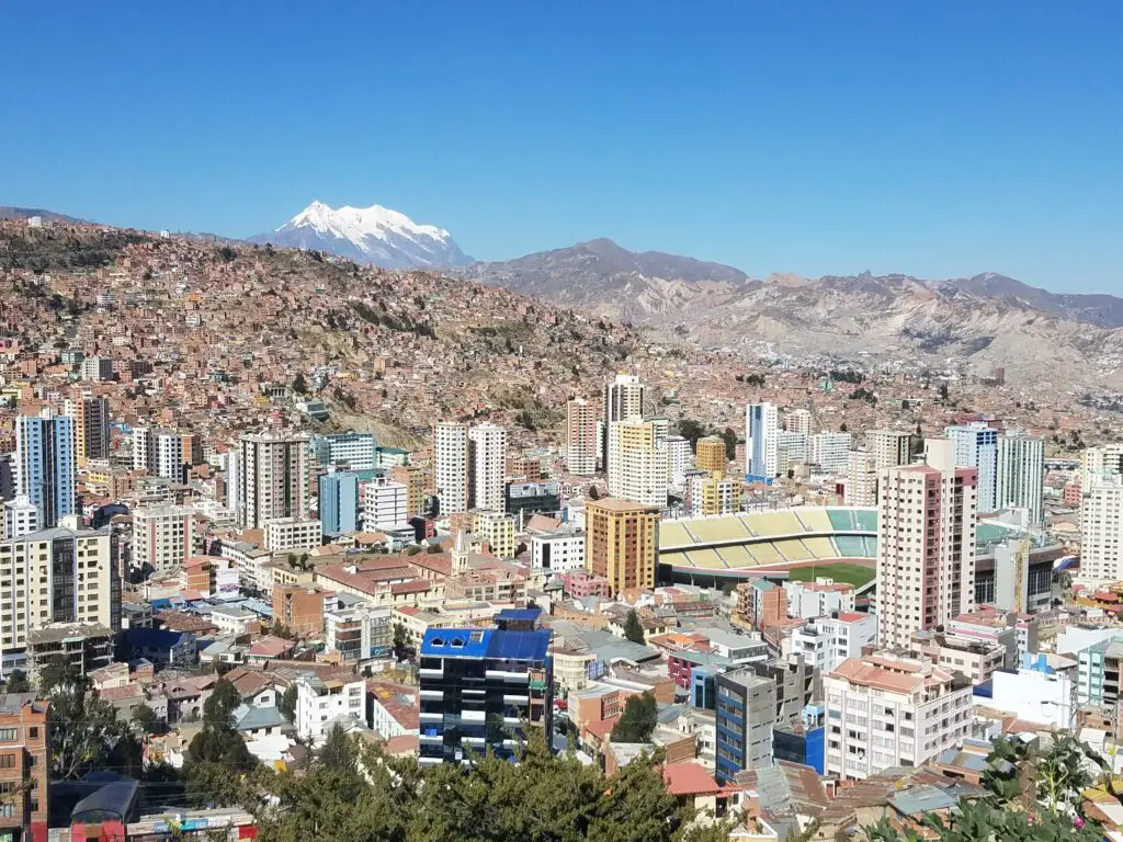 beautiful view of the city of la paz from a high viewpoint