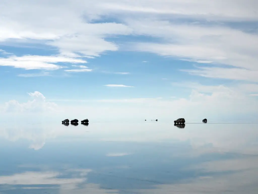 salt flats mirroring the sky