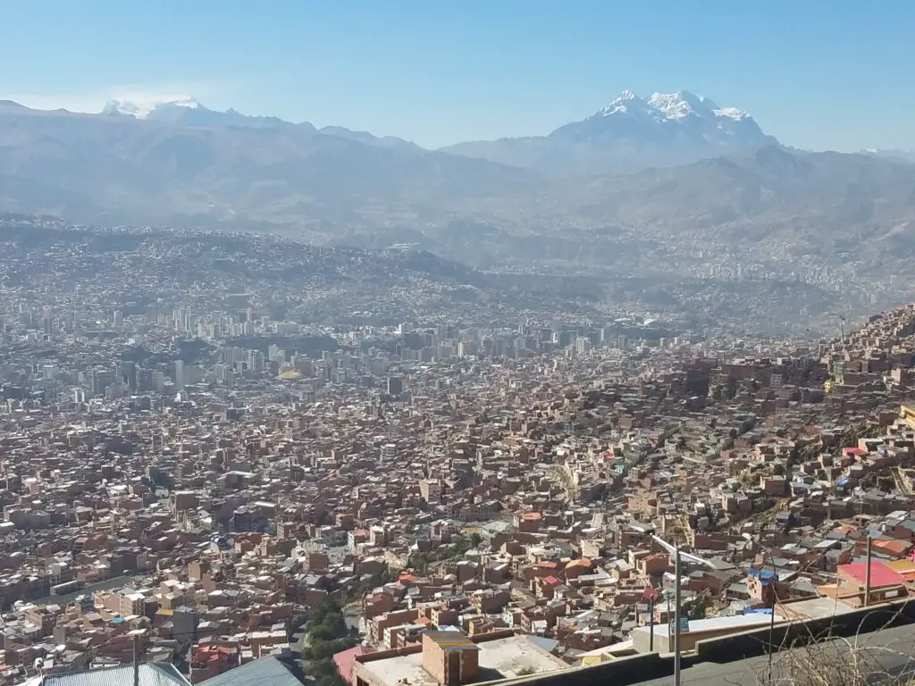 beautiful view from the top of the hill at El Alto in Bolivia