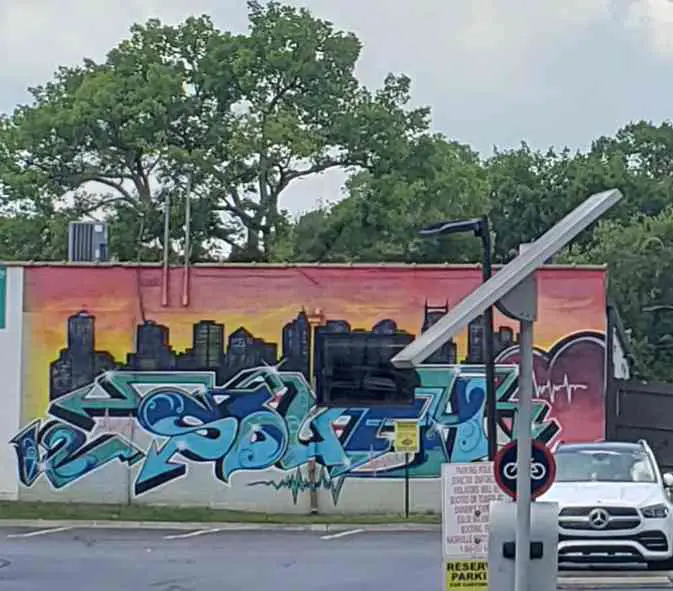 wall mural in nashville - cityscape