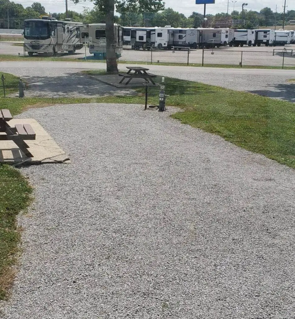 Two Rivers Campground near Nashville Tennessee- camping space - gravel