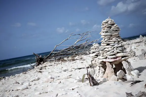 stone pile on a beach