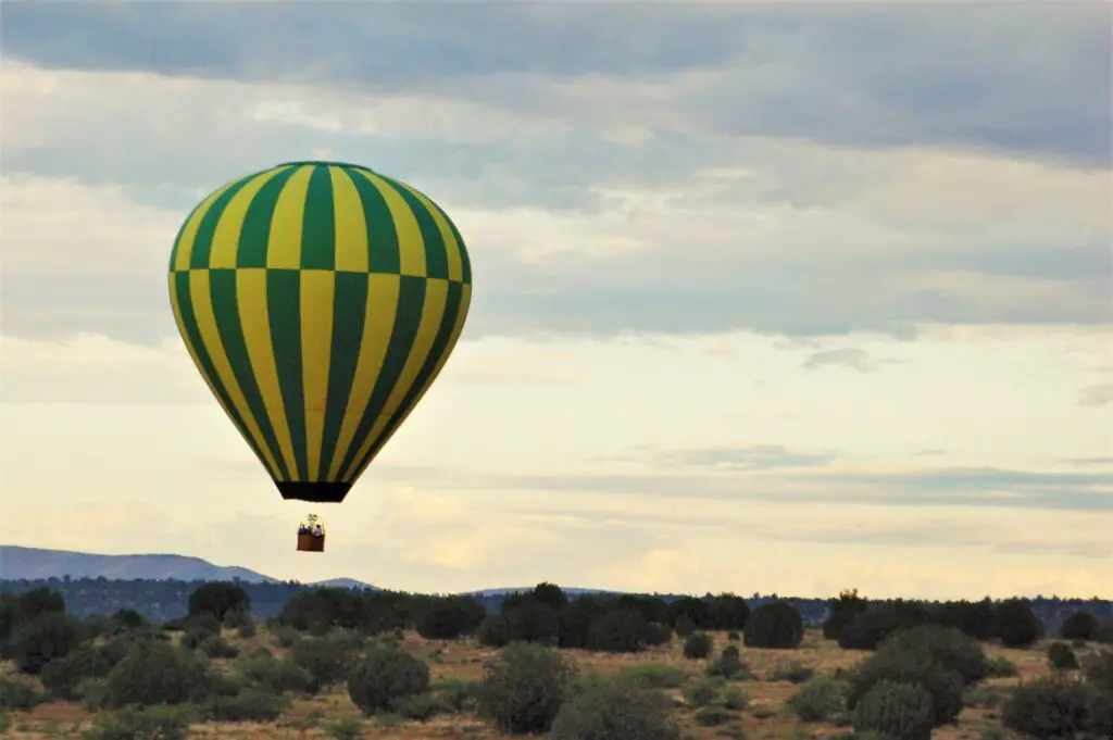hot air balloon over Sedona
