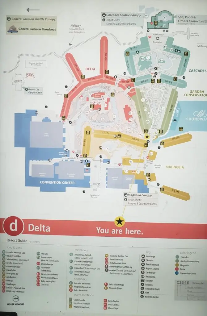 Opryland Resort Gardens complex Map