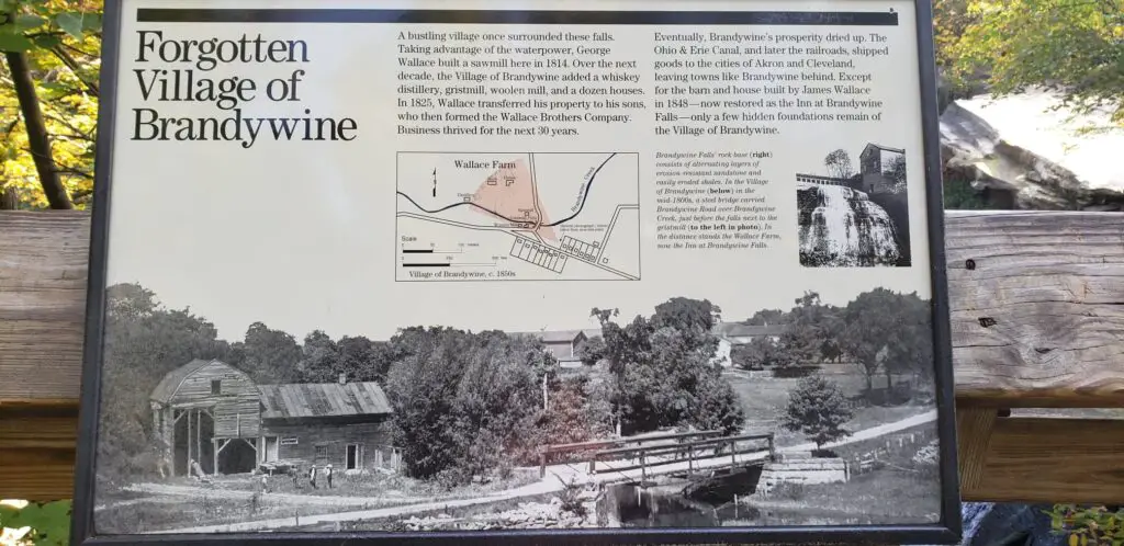 information sign for the forgotten village of Brandywine