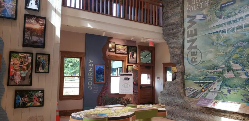 exhibits Inside the Visitors Center at Cuyahoga Valley National Park