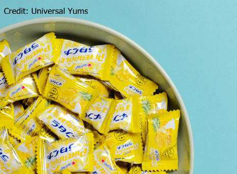 bowl of yellow pineapple candy