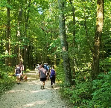 hikers on the towpath trail