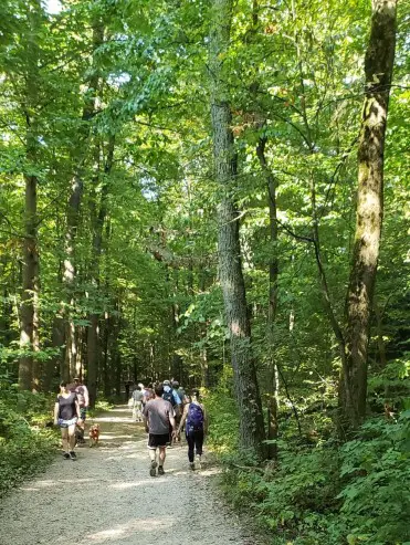 joggers on a trail on the Towpath at Cuyahoga Valley National Park