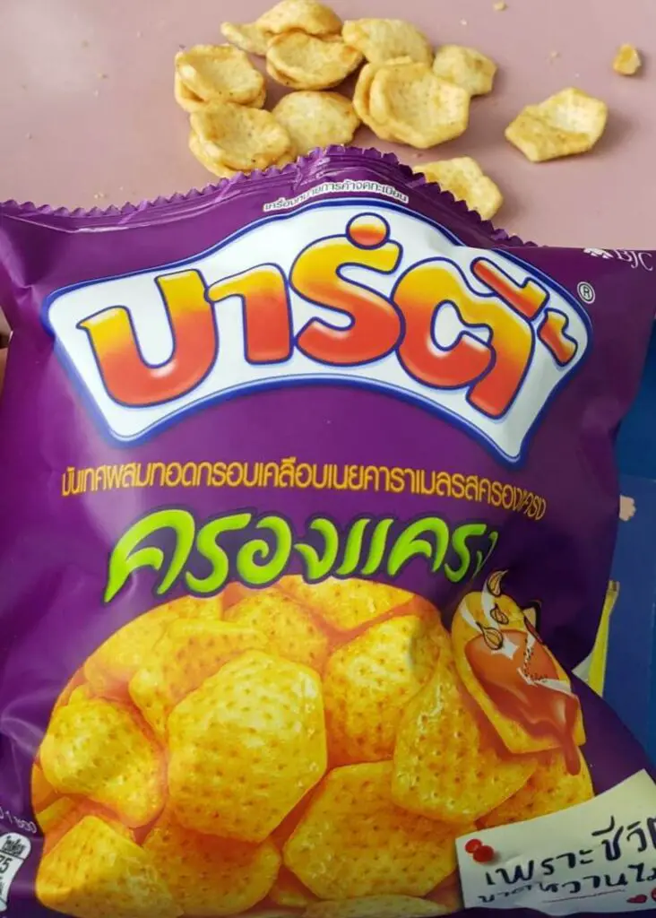 sweet garlic crisps snack from Thailand