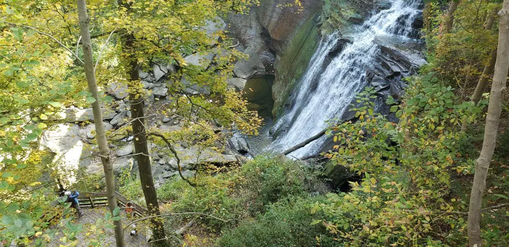 view from high above brandywine falls in cuyahoga valley national park