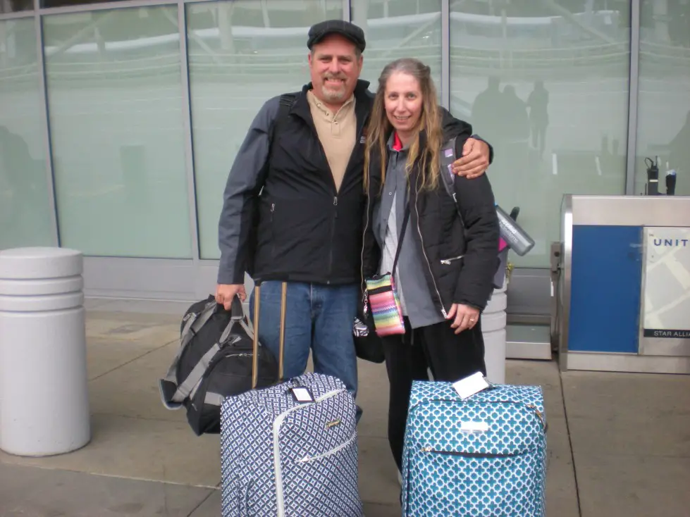 2 medium suitcases and some bags for luggage for a stress-free trip to Europe