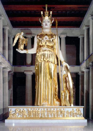 sculture of greek goddess at the Parthenon in a park in Nashville