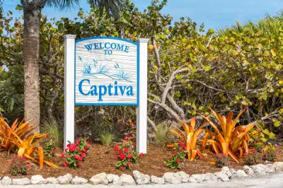 Captiva Island Sign for a relaxing vacation destination for empty nesters