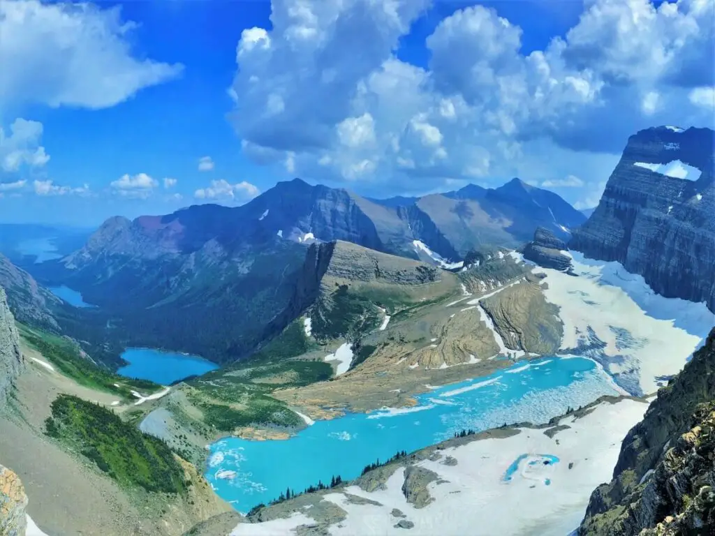 view of mountain and lake at Glacier National Park for a US empty nest vacation