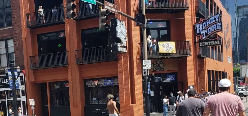 building and balconies at Honky Tonk Central - on a weekend trip to Nashville