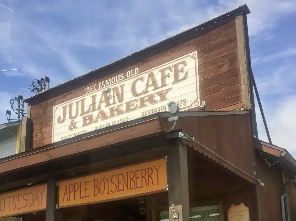 Julian cafe and bakery - the first stop on your relaxing empty nest vacation