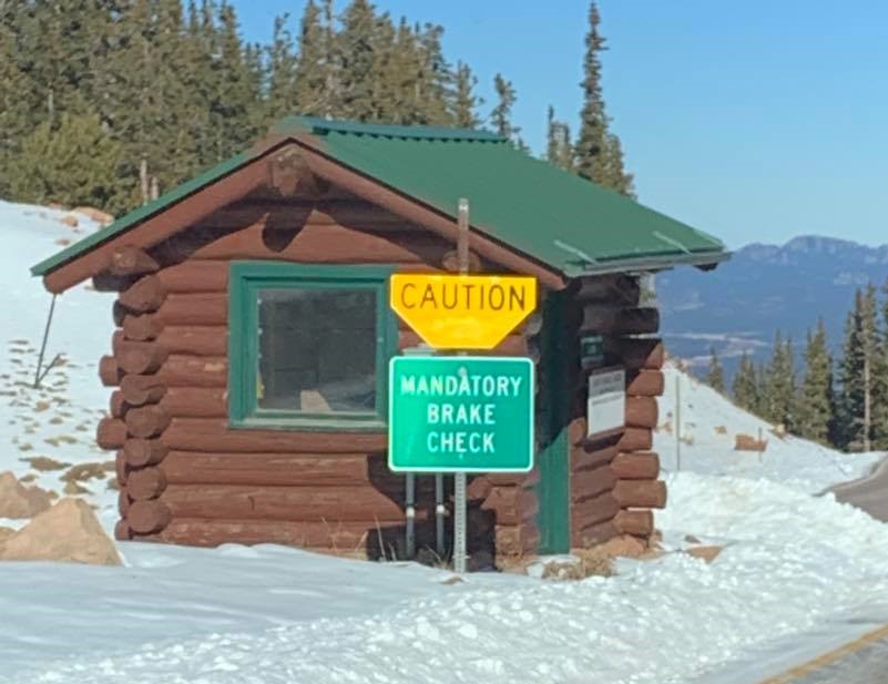 Brake Check Ranger Station when driving Pikes Peak Mountain