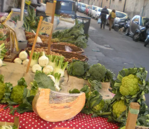 Broccolo on a table - Palermo Street Market Food