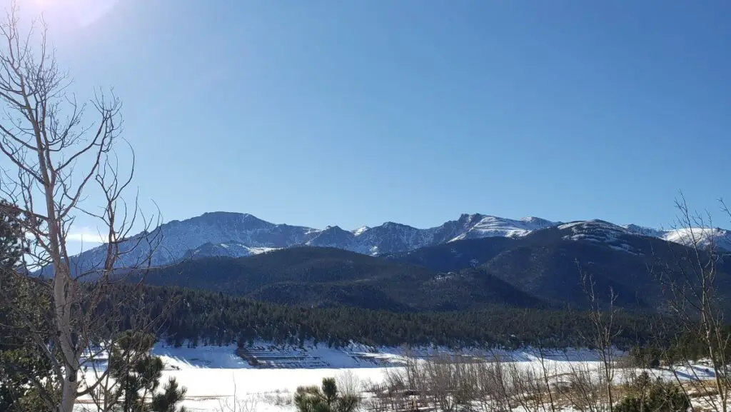 mountains- Panoramic view of Pikes Peak and surrounding