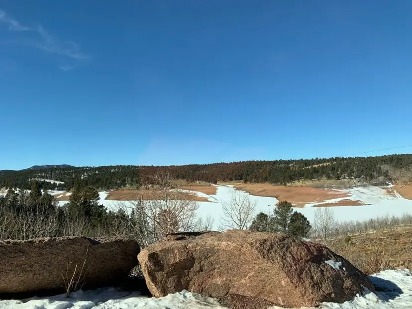 view of mountains and snow for hiking at pikes peak