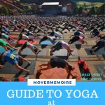 group of people doing yoga at Red Rocks colorado amphitheatre