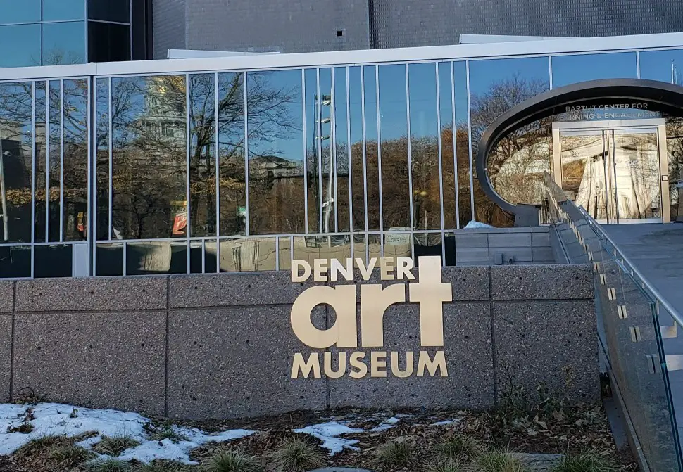 Denver Art Museum Sign in front of building