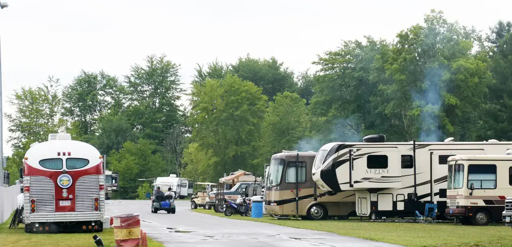 Campers in a field