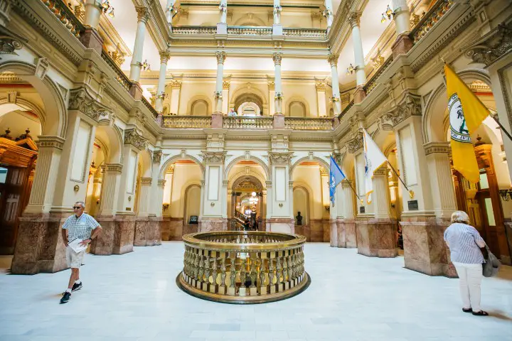 Golden lobby of Colorado State Capitol