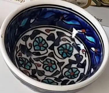 Blue patterned ceramic bowl for a souvenir in Turkey
