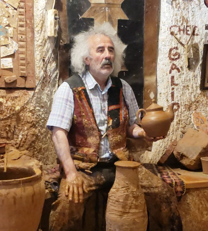 Turkish Einstein Chez Galip at Avanos Pottery workshop
