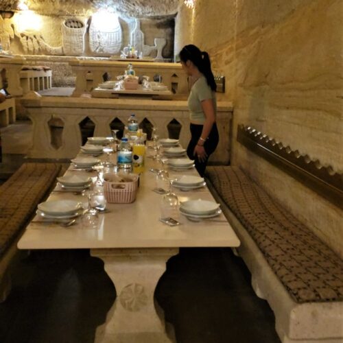 Dining in a cave restaurant in Avanos Cappadocia