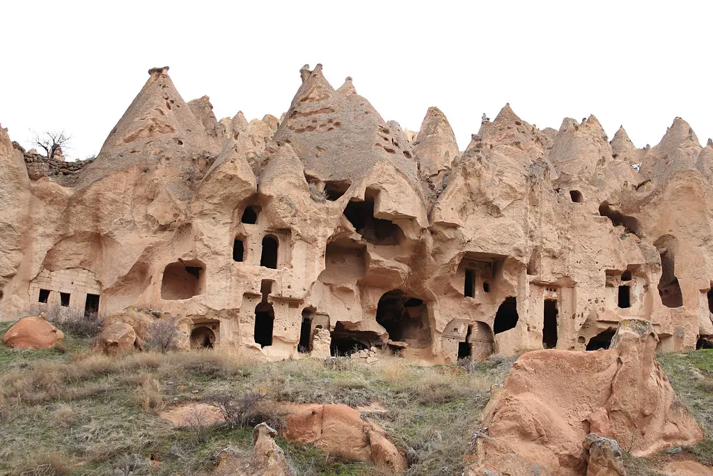 Cave houses and dwelling visited at Zelve on a 2-day trip to Cappadocia