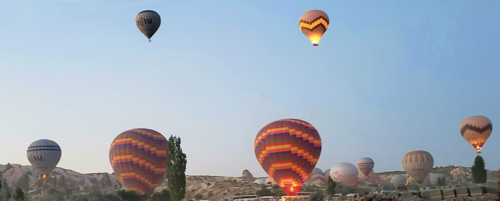 balloons taking off from Cappadocia for hot air ballooning in Turkey